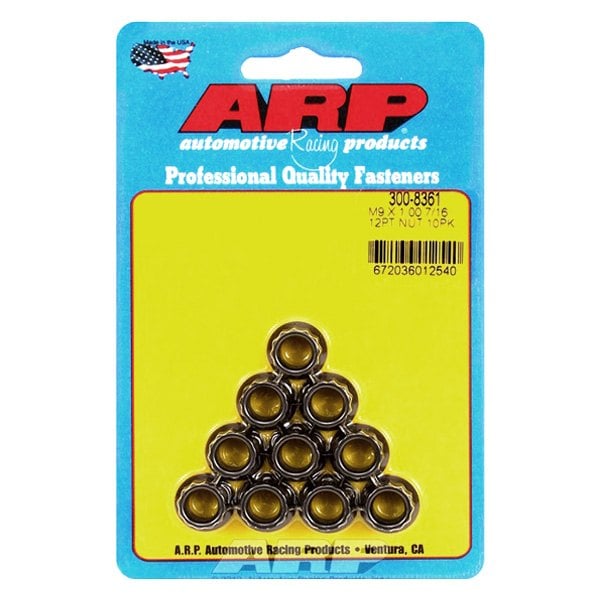 ARP® 3008361 10Piece M9 x 1 mm Chrome Plated 12 Point Hex Flange