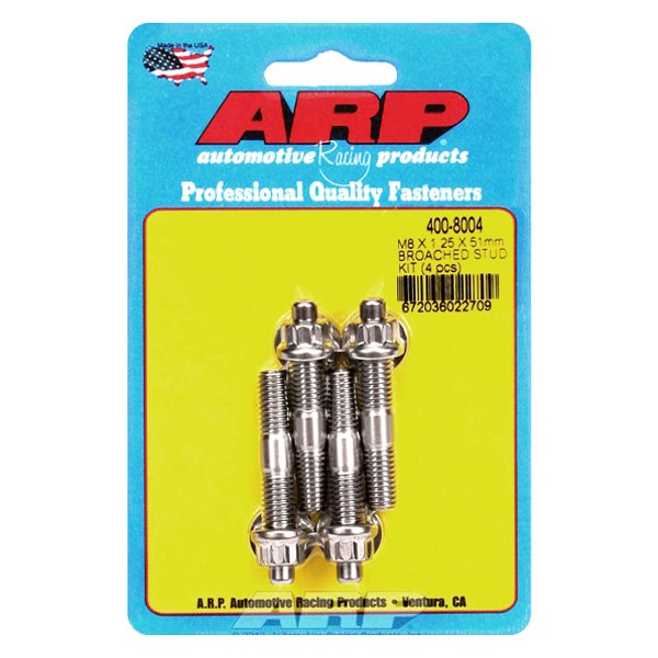 ARP® - M8 x 1.25 mm Stainless Steel Broached Studs (4 Pieces)
