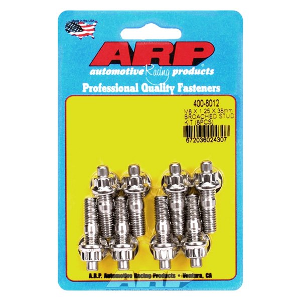 ARP® - M8 x 1.25 mm Stainless Steel Broached Studs (8 Pieces)