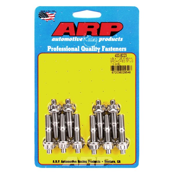 ARP® - M8 x 1.25 mm Stainless Steel Broached Studs (10 Pieces)
