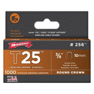 Arrow Fastener Flat Crown Staples, 1/2 x 3/8, Silver - 1250 pack