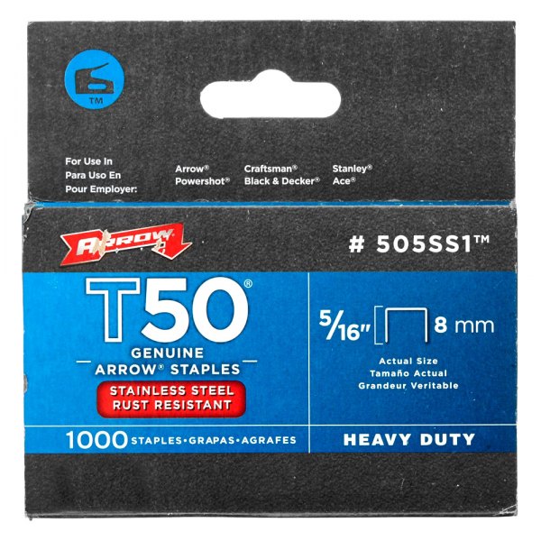 Arrow Fastener® - T50™ 5/16" Stainless Steel Staples (5000 Pieces)