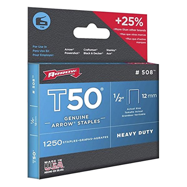 for sale online 508SS1 Pack of 1000 Arrow T50 1/2" Stainless Steel Staples 