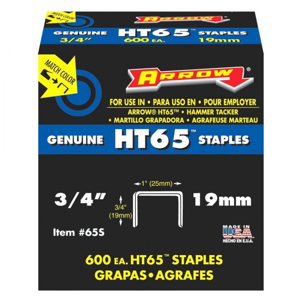 Arrow Fastener® - HT65™ 3/4" Steel Staples (2400 Pieces)