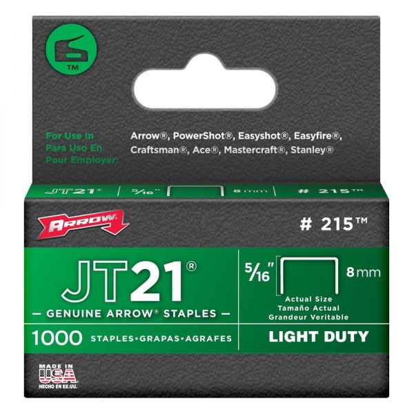 Arrow Fastener® - JT21™ 5/16" Steel Staples (1000 Pieces)
