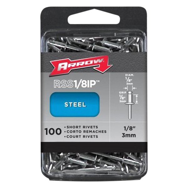 Arrow Fastener® - 1/8" x 1/8" SAE Steel Small Head Silver Blind Rivets (100 Pieces) 