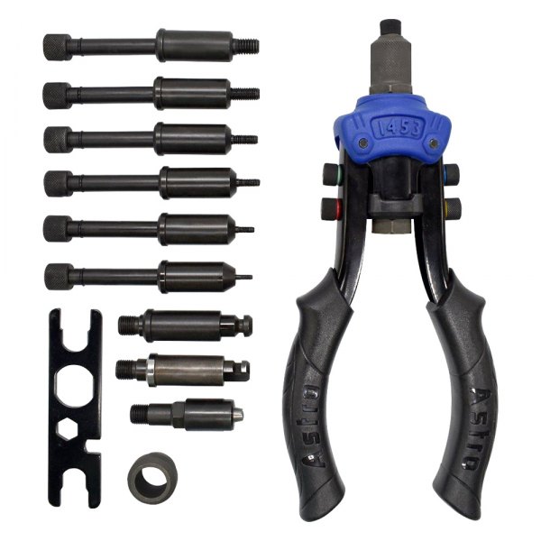 Astro Pneumatic Tool® - 3/32" to 1/4" and 10-24 to 5/16-18 Combination Heavy-Duty Rivet Nut and Pop Rivet Tool Kit
