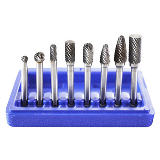 Astro Pneumatic Tool® - 8-piece Double Cut Carbide Rotary Burr Set