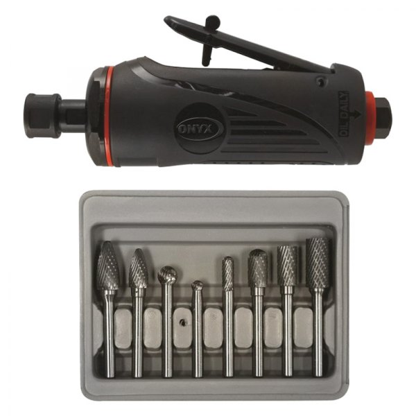 Astro Pneumatic Tool® - ONYX™ 1/4" 0.32 hp Medium Straight Air Die Grinder Kit