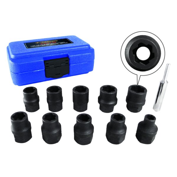Astro Pneumatic Tool® - 11-piece 1/2" Drive 8 to 19 mm Impact Bolt Extractor Set