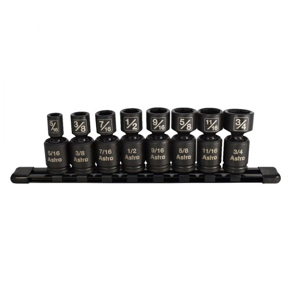 Astro Pneumatic Tool® - (8 Pieces) 3/8" Drive SAE 6-Point Nano Pinless Impact U-Joint Set