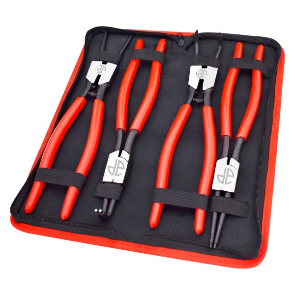 Astro Pneumatic Tool® - 4-piece 90° Straight & Bent 0.090" Fixed Tips Internal/External Spring Loaded Snap Ring Pliers Set
