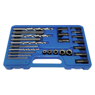 Astro Pneumatic Tool® - 25-piece 3/16" to 9/16" Turning Nut Stripped Flute Screw Extractor Kit