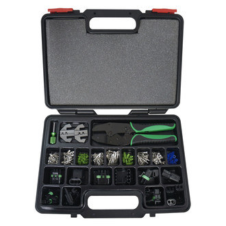 Astro Pneumatic Tool® - 220-piece SAE 22 to 12 AWG Ratcheting Weather Pack Interchangeable Crimping Kit