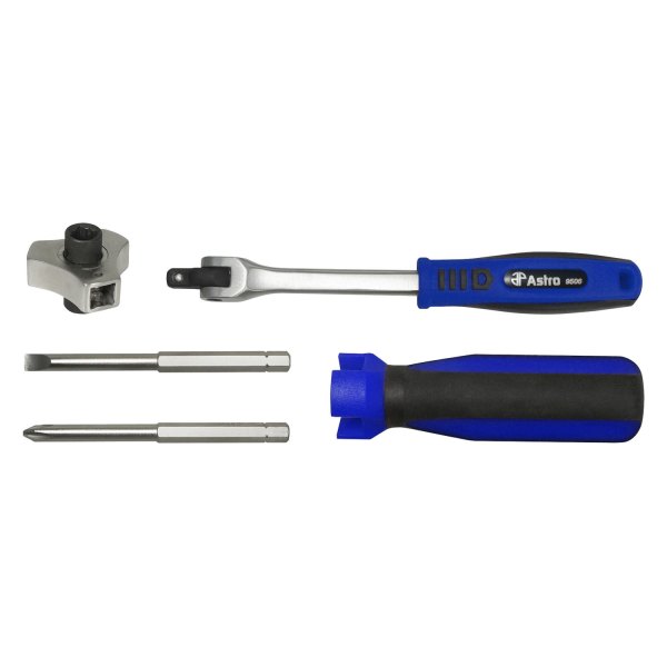 Astro Pneumatic Tool® - 5-piece Multi Material Handle Finger Ratcheting Multi-Bit Screwdriver Kit