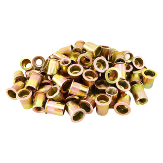 Astro Pneumatic Tool® - 3/8"-16 x 55/64" SAE UNC Steel Ribbed Rivet Nuts with Open End (100 Pieces)