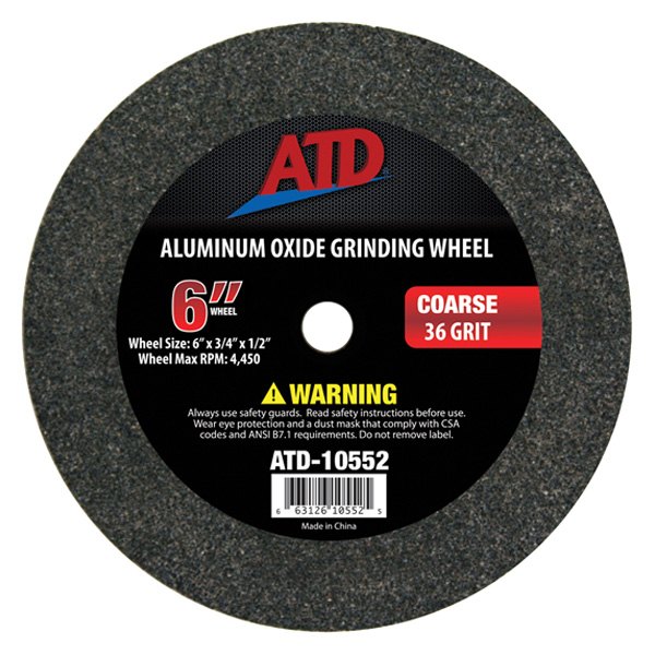 ATD® - 6" x 3/4" x 1/2" Aluminum Oxide Type 1 Bench Grinding Wheel