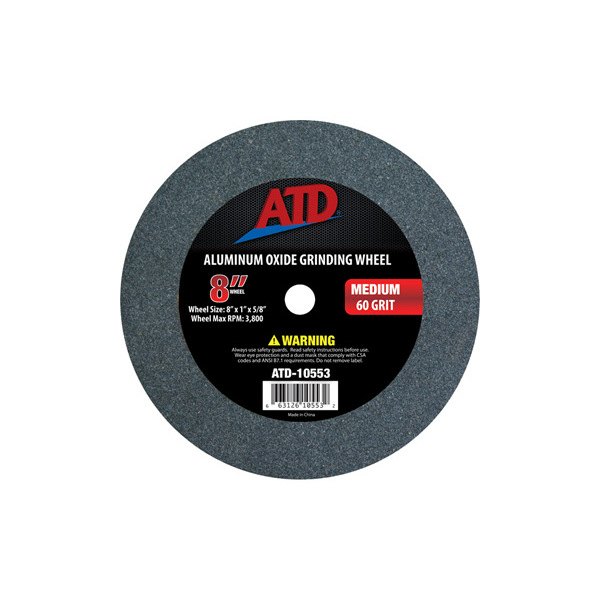 ATD® - 8" x 1" x 5/8" Aluminum Oxide Type 1 Bench Grinding Wheel