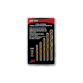 ATD® - 5-Piece Titanium Coated Left-Hand Drill Bit Set