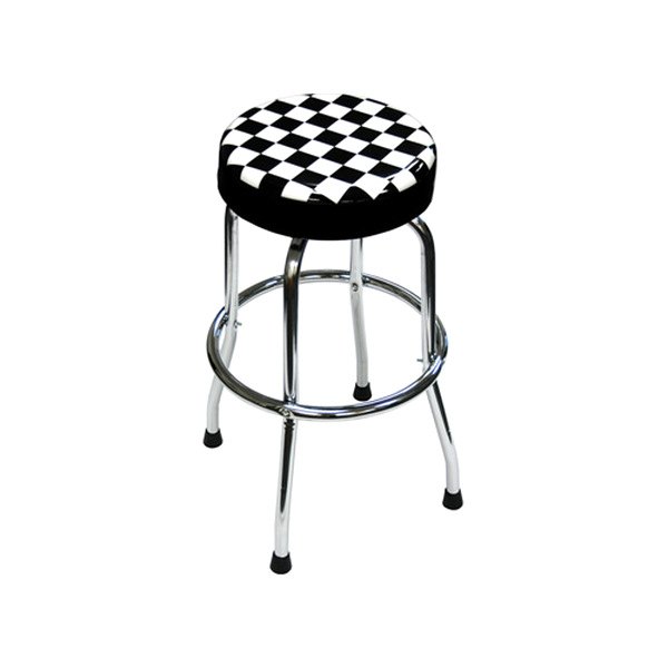 black and white checkered bar stools