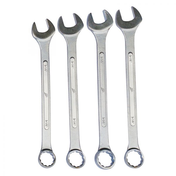 ATD® - 4-piece 2-1/8" to 2-1/2" 12-Point Straight Head Jumbo Full Polished Combination Wrench Set