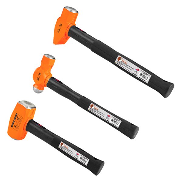 ATD® - 3-piece Rubber Handle Hammer Set with Indestructible Handle