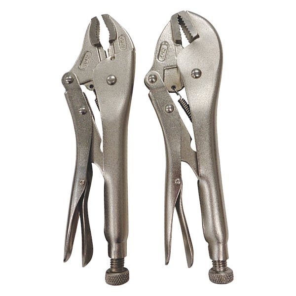 ATD® - 2-piece 10" Metal Handle Curved/Straight Jaws Locking Pliers Set