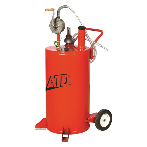 ATD® - 25 gal Red Cast Iron Gas/Diesel/Kerosene Caddy with 2-Way Rotary Hand Pump