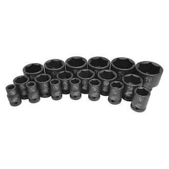 ATD® - 1/2" Drive SAE 6-Point Standard Impact Socket Set (19 Pieces)
