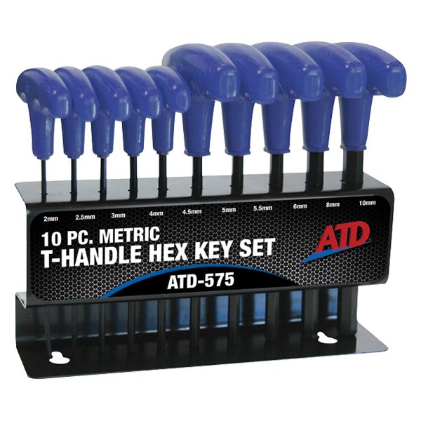 ATD® - 10-Piece 2 to 10 mm Metric Dipped T-Handle Hex Key Set