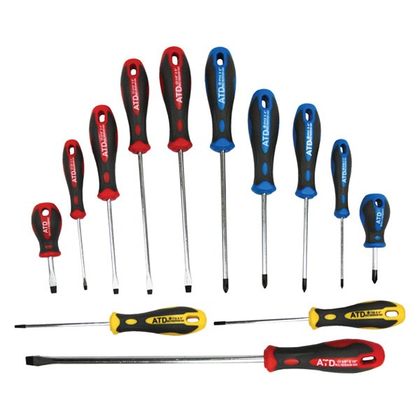 ATD® - Professional™ 13-piece Multi Material Handle Color Coded Phillips/Slotted/Torx Mixed Screwdriver Set