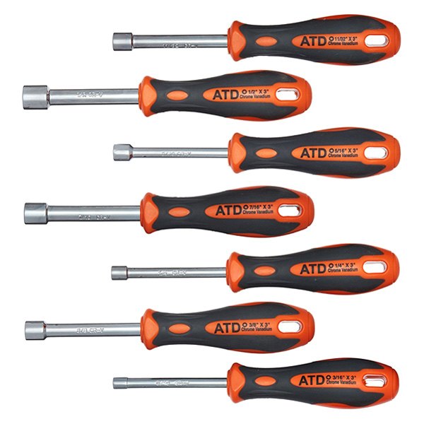 ATD® - 7-piece 3/16" to 1/2" Multi Material Handle Hollow Shaft Nut Driver Set