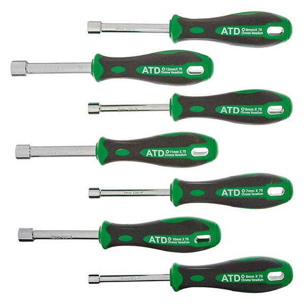 ATD® - 7-piece 6 to 12 mm Multi Material Handle Hollow Shaft Nut Driver Set