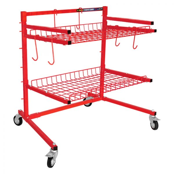 ATD® - 47.25" x 41.7" x 30.7" Red Steel 2-Shelf Parts Cart