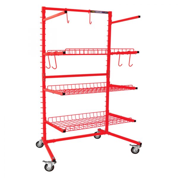 ATD® - 74.8" x 41.7" x 30.7" Red Steel 3-Shelf Parts Cart