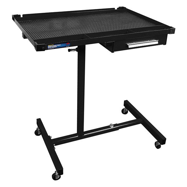 ATD® - Black Heavy-Duty Mobile Work Table with Drawer (20" W x 29" L x 48" H)