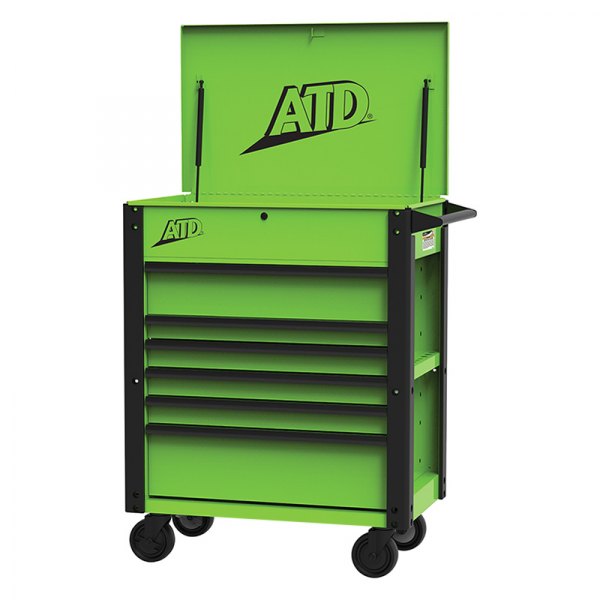 ATD® - Green Deluxe Rolling Tool Cabinet (35" W x 21.3" D x 44.1" H)