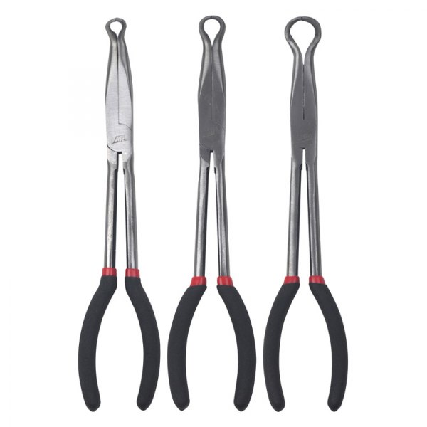 ATD® - 3-piece Box Joint Ring Jaws Dipped Handle Long Reach Needle Nose Pliers Set