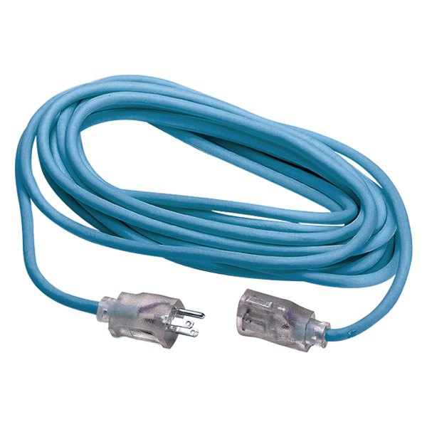 ATD® - Blue Extension Cord with Single Outlet and Lighted End (50', 16 AWG)