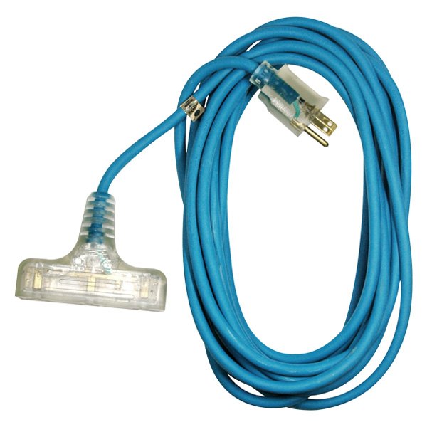 ATD® - Blue Extension Cord with 3 Outlets and Lighted End (25', 14 AWG)