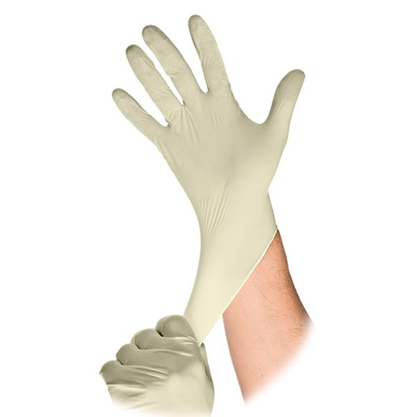 Atlantic Safety Products® - InTouch™ Medium Examination Powder-Free White Latex Disposable Gloves 