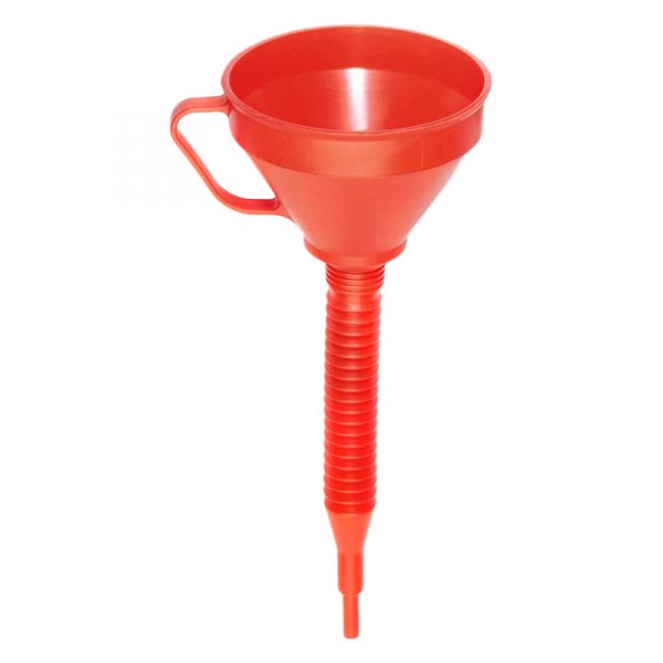 Attwood® - Red Polyethylene Non-Splashing Funnel with Screen and Long Spout