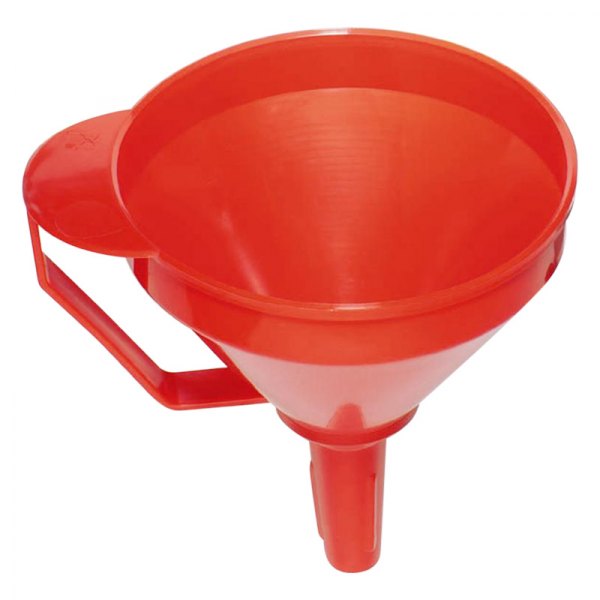 Attwood® - Red Polyethylene Non-Splashing Funnel with Screen and Short Spout