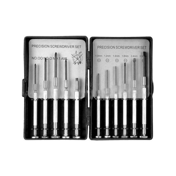 Nippon America® - 11-piece Metal Handle Precision Phillips/Slotted Mixed Screwdriver Set