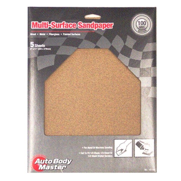 Autobody Master® - 9" x 11" 60 Grit Aluminum Oxide Multi-Surface Sandpaper (4 Pieces)