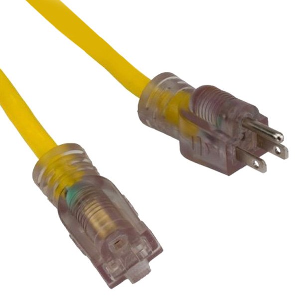 Bayco® - Yellow Extension Cord with Single Lighted Outlet (25', 14 AWG)