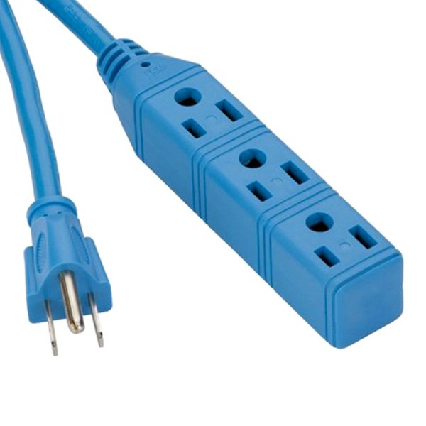 Bayco® - Blue Extension Cord with 3 Outlets (6.5', 16 AWG)