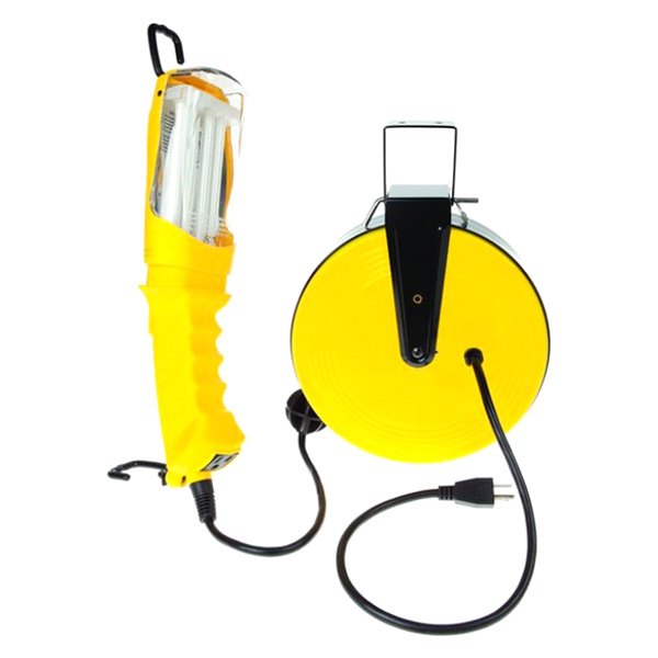 Bayco® - 26 W Fluorescent Corded Trouble Work Light with Dual Swivel Hooks and 40' 16/3 SJT Cord Reel