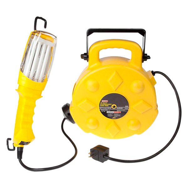 Bayco® - 26 W Fluorescent Corded Trouble Work Light with Dual Swivel Hooks and 50' 14/3 SJT Cord Reel