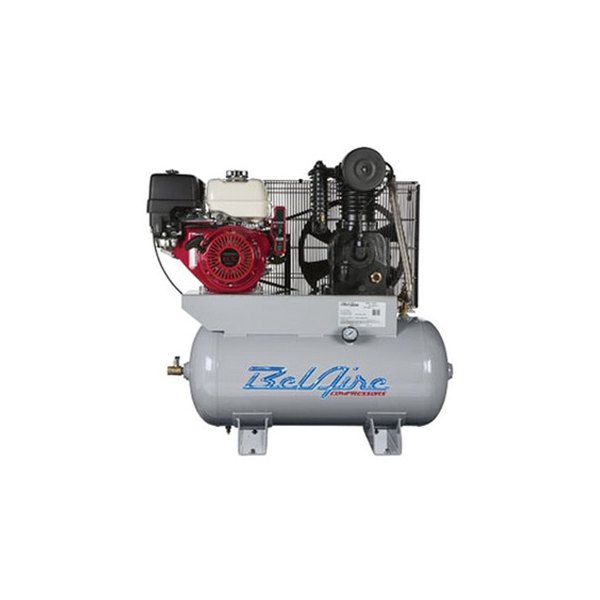 BelAire® - Cast Iron™ 13 hp 2-Stage 30 gal Gasoline Engine Horizontal Truck Air Compressor